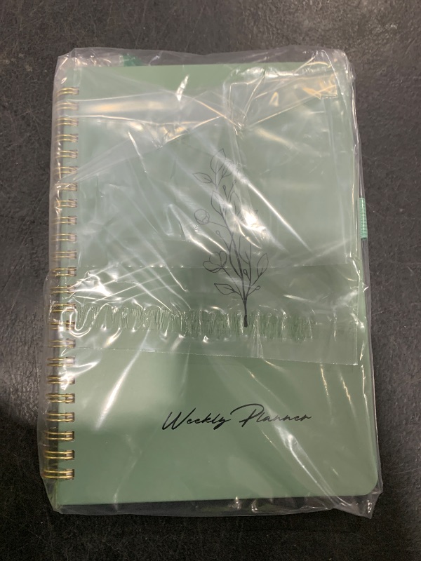 Photo 1 of Undated Weekly Planner, Weekly To Do List Notebook with Goal & Habit Tracker Organizer, A5 Weekly Planner Notebook with Spiral Binding, 6.1" x 8.2" - Green
