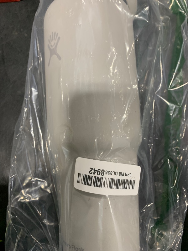 Photo 1 of Hydro Flask Travel Water Bottle - Insulated Stainless Steel - Wide Straw Lid, Non Spill, Leakproof in 40 Oz Birch Gray