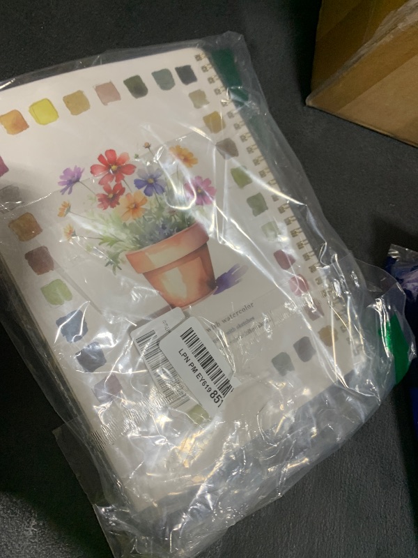 Photo 1 of Watercolor Workbook, Water Coloring Book,Watercolor Paint Set, Beginner-Friendly Watercolor Workbooks, with 12 Colors Watercolor Paint Set with Paint Brush (Potted Plant)