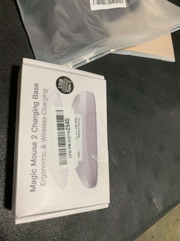 Photo 1 of TATOFY Mouse Charger Compatible with Magic Mouse 2 (USB-C) Grip with Wireless Charging Support, Ergonomic Base (White)