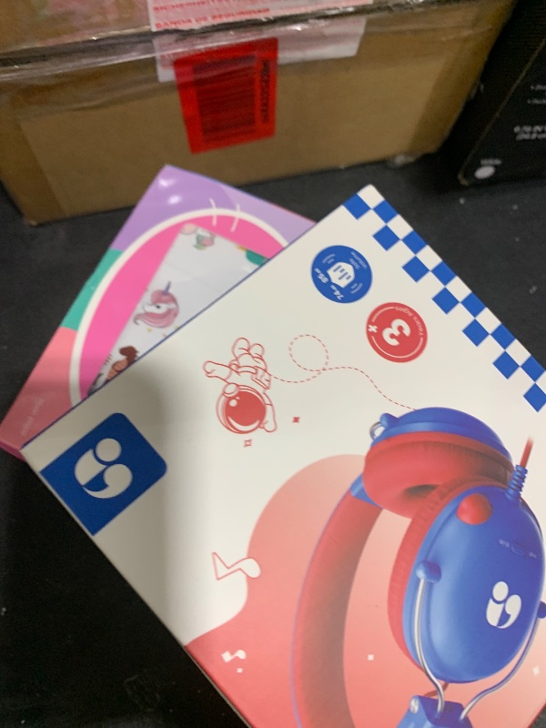 Photo 1 of awatrue Kids Headphones for School, 74/85dB Safe Volume Limit, Stereo Sound, Wired On-Ear Headphones for Kids Boys Girls, 3.5mm Jack for Tablet, iPad, Kindle, YOTO Player, Airplane Travel, Blue