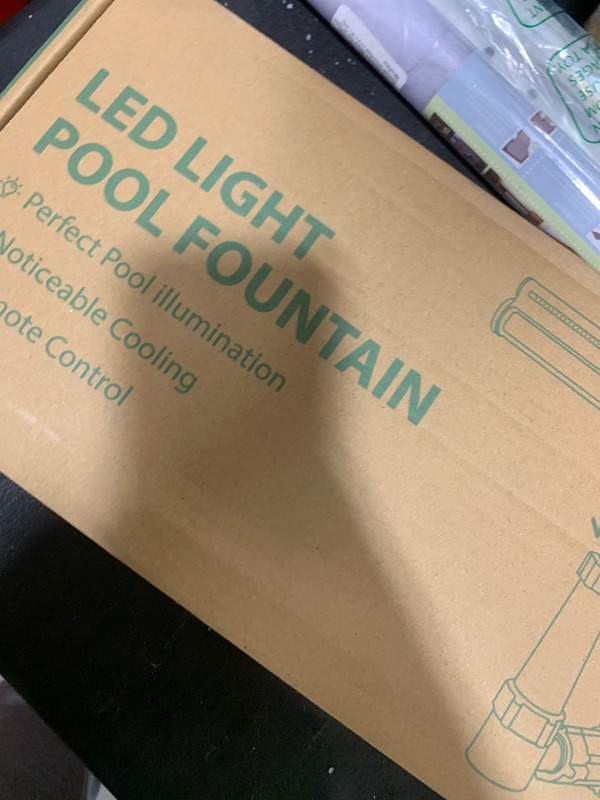 Photo 1 of Swimming-Pool Waterfall Fountain w/Colorful Led-Lights - 7 Color Changing Above/Inground Pool Fountain Lights with Remote, Water Sprinkler Adjustable Height Pool Sprayer for Outdoor Yard Decoration