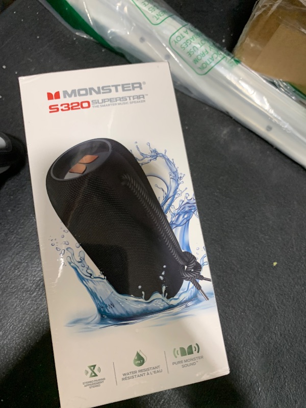 Photo 1 of Monster S320 Bluetooth Speaker, 40W True Wireless,360° Stereo Sound Effect,IPX7 Waterproof, 32 Hour Playing Time,Suitable for Outdoor Portable Speaker (Black).