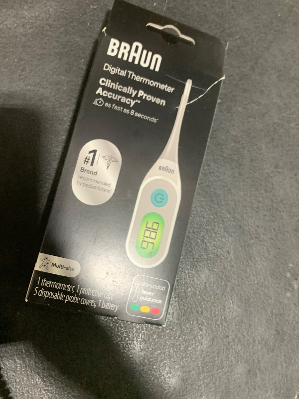 Photo 1 of Braun Digital Thermometer, Clinically Accurate, Color Coded Fever Guidance for Baby, Toddlers, Kids & Adults, Oral, Rectal or Underarm use, No 1 Brand Recommended by Pediatricians