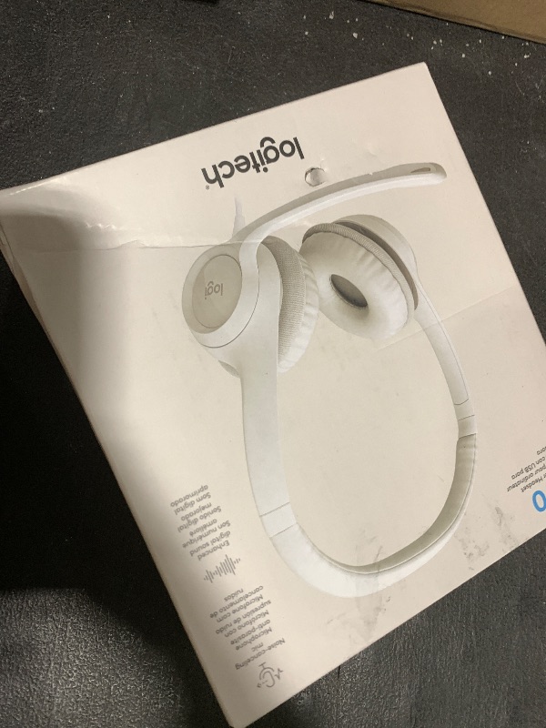 Photo 1 of Logitech H390 Gaming Headphones, Wired Headphones with Mic, USB Headset with Microphone for PC, Noise Cancelling Microphone for Video Meetings, Music, Gaming - Off White