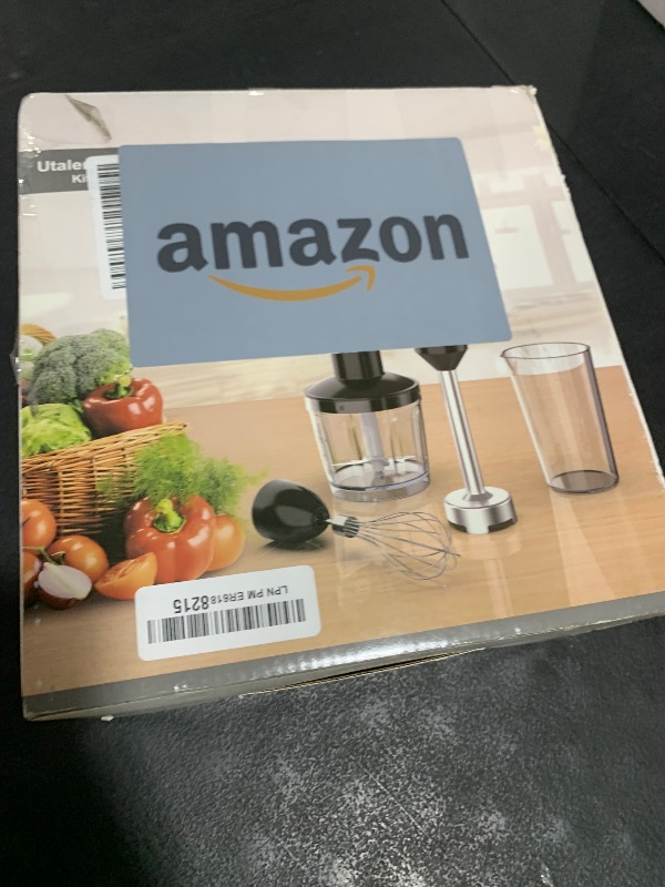 Photo 1 of Cordless Hand Blender, UTALENT Variable Speed Immersion Blender Rechargeable, with 500ml Chopper, 600ml container, Egg Whisk, for Smoothies, Baby Food and Soups – Black