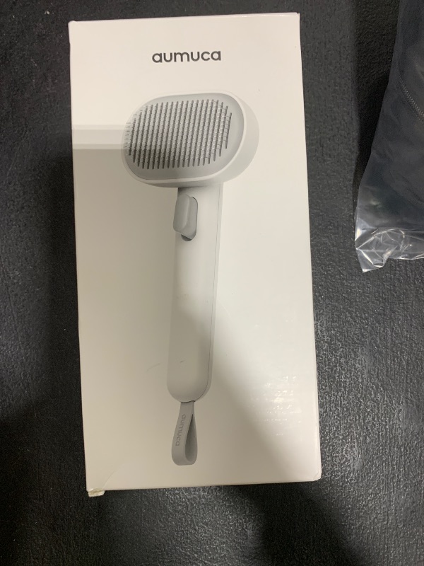 Photo 1 of aumuca Cat Brush for Shedding, Cat Brushes for Indoor Cats, Cat Brush for Long or Short Haired Cats, Cat Hair Brush Cat Grooming Deshedding Brush for Dog Kitten Rabbit Massage Removes Loose Fur, White