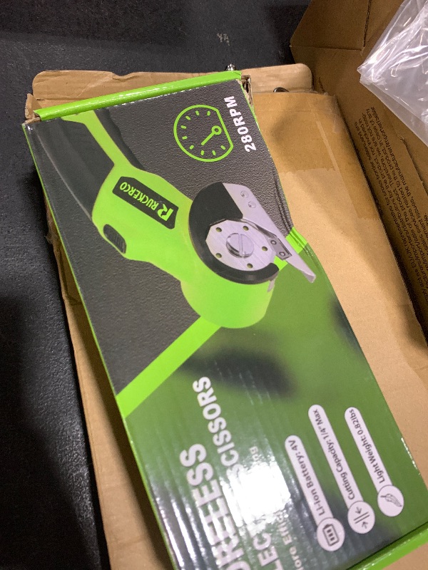 Photo 1 of Cordless Electric Scissors Box Cutter 2 Rotary Blades – 4V Duty Rechargeable Cardboard Cutter, Storage Box & Fabric Scissor With Safety Lock, USB Cable – For Plastic, Carpet, Leather, DIY Crafts