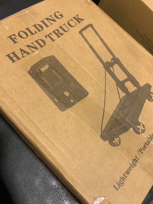Photo 1 of GtIiFmTe Folding Hand Truck Lightweight Hand Truck Dolly Foldable,Luggage cart with 4 Rotate Wheels, Utility Cart with Adjustable Handle,Collapsible Dolly for Moving-Black