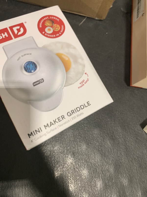 Photo 1 of DASH Mini Maker Electric Round Griddle for Individual Pancakes, Cookies, Eggs & other on the go Breakfast, Lunch & Snacks with Indicator Light + Included Recipe Book - Silver