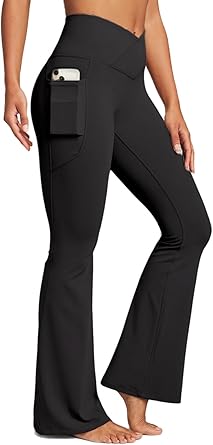 Photo 1 of gaimoliso Women Scrunch Butt Lifting Flare Yoga Pants Bootcut High Waisted Workout Leggings Wide Leg BLACK 