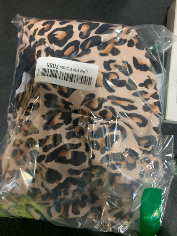 Photo 1 of ROSEWE Two Piece Tankini Bathing Suits for Women, Removable Halter Flyaway Swimsuits, Bandeau Top with Briefs Leopard