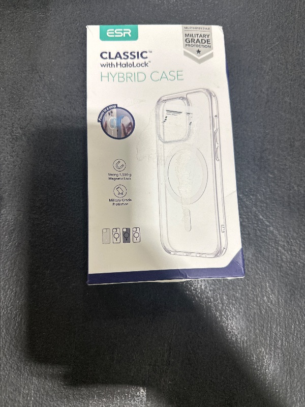 Photo 1 of ESR for iPhone 14 Pro Max Case, Compatible with MagSafe, Shockproof Military-Grade Protection, Yellowing Resistant, Magnetic Classic Hybrid Case (HaloLock), Clear