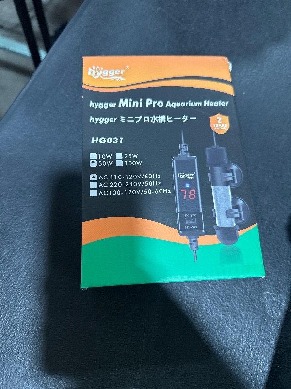 Photo 1 of hygger Small Aquarium Betta Heater, Submersible Fish Tank Heater 10W/25W/50W/100W with LED Digital Display, Suitable for Marine Saltwater and Freshwater up to 5/10/16/26 Gallon