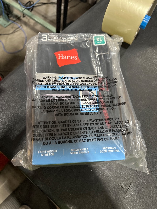 Photo 1 of Hanes Mens Total Support Pouch Pack, X-temp Cooling, Anti-chafing, Moisture-wicking Underwear, Trunks Available Boxer Briefs, Regular Leg - Black, X-Large US