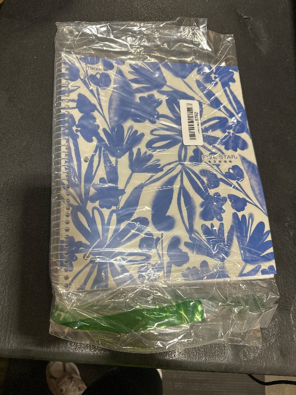 Photo 1 of Five Star Spiral Notebook + Study App, 1 Subject, College Ruled Paper, 8-1/2" x 11", 80 Sheets, Fights Ink Bleed, Water Resistant Cover, Soft Petals Blue (820441F-ECM)