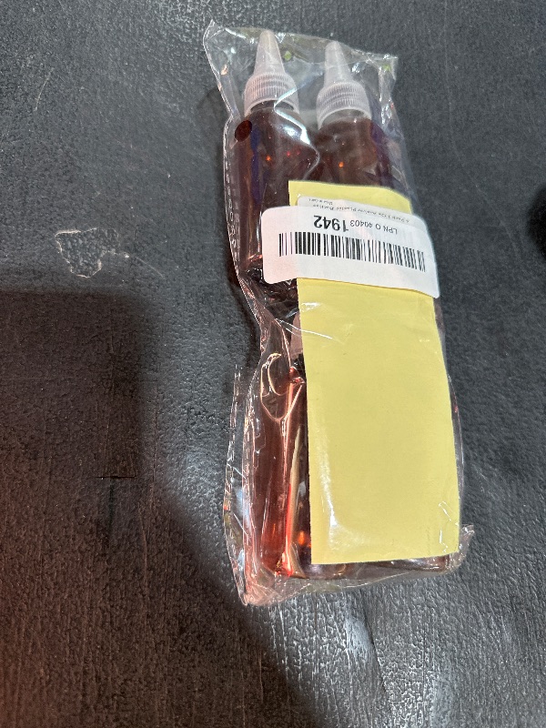 Photo 1 of DTDNZKN 4 Pack 1 Oz (30ml) Amber Plastic Essential Oil Bottles with Funnel, Labels for Liquid Storage - No Droppers Needed