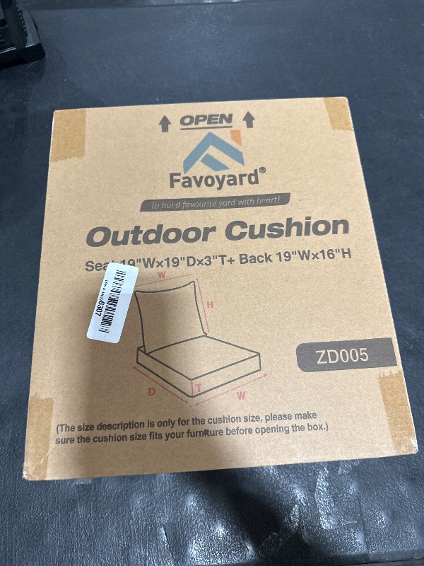 Photo 1 of Favoyard Outdoor Seat Cushion Set 19 x 19 Inch Waterproof & Fade Resistant Patio Furniture Cushions with Removable Cover Deep Seat & Back Cushion with Handle and Adjustable Straps for Chair Sofa Couch