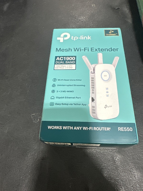 Photo 1 of TP-Link AC1900 WiFi Range Extender RE550 | Dual-Band Wireless Repeater Amplifier w/Gigabit Ethernet Port | Up to 2200 Sq. Ft., 32 Devices | Internet Signal Booster | APP Setup | EasyMesh Compatible