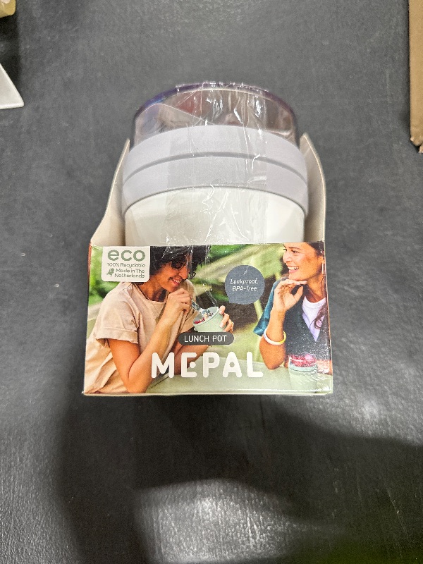 Photo 1 of MEPAL, Lunchpot with 2 Lids, a Detachable Small Storage Container for Nuts or Fruit, Portable, BPA Free, Nordic White, 500ml+200ml|17oz + 6.7oz, 1 Count (RST76480W)