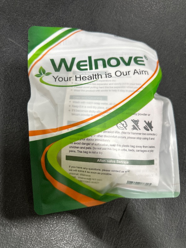 Photo 1 of Welnove Pack of 12 Bunion Corrector, Toe Separators with 2 Loops, Big Toe Spacer Suitable for Bunion and Overlap Toe (White)