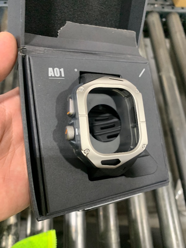 Photo 1 of Aulumu A01 Titanium Case with Apple Watch Ultra Band 49MM | Luxury Design | Only for Apple Watch Band Ultra 1/2/3 49mm | Titanium Case with Black Straps