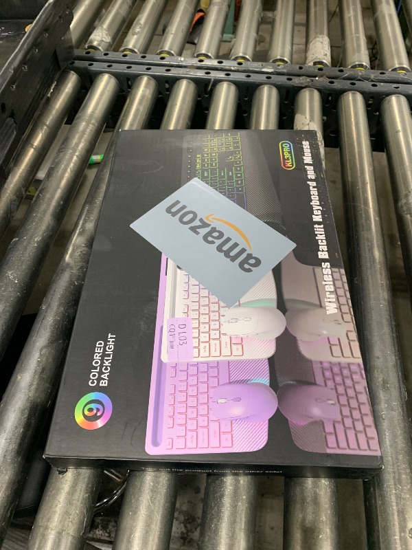 Photo 1 of Wireless Keyboard and Mouse Combo - 9 Backlit Effects, RGB, Ergonomic Wrist Rest, Phone Holder, 2.4G Full Size, Rechargeable, Sleep Mode, Quiet Keyboard Set for Computer, PC, Laptop, Mac, Windows
