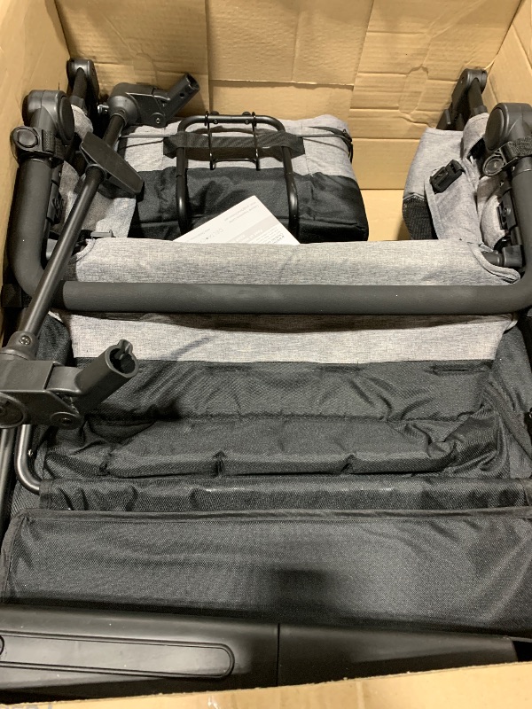 Photo 1 of Jeep Wrangler Deluxe 4 Seater Stroller Wagon by Delta Children - Premium Quad Stroller Wagon for 4 Kids with Convertible Seats, Adjustable Push/Pull Handles, Removable Canopy & Flat Fold, Grey