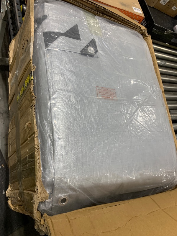 Photo 1 of TARPAL 50x50 Feet Tarps Silver 10.5Mil Multipurpose Protective Cover Heavy Duty Tarp Waterproof,Snow or UV Protection,Durable Reinforced Edges