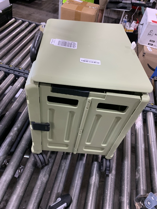 Photo 1 of Heavy Duty Rolling Cart for Stairs?Collapsible Utility Crate with Wheels & Handle Foldable Tote Box for Toolbox Trade Show Supplies Teachers TODAYGO Mobile Storage Cart with Lid