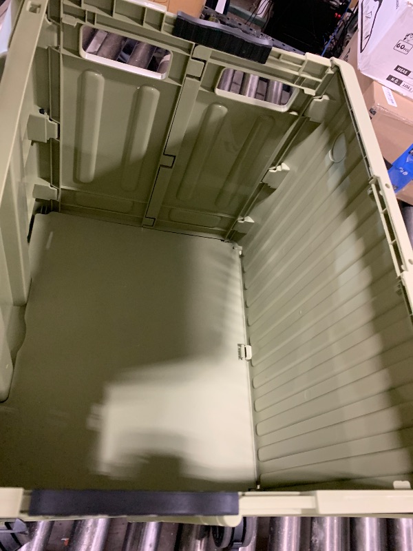 Photo 1 of Heavy Duty Rolling Cart for Stairs?Collapsible Utility Crate with Wheels & Handle Foldable Tote Box for Toolbox Trade Show Supplies Teachers TODAYGO Mobile Storage Cart with Lid