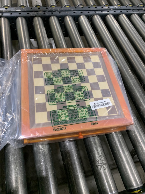 Photo 1 of Juegoal 12-Inch Wooden Chess & Checkers Set with Storage Drawer, Portable Board Games for Kids and Adults