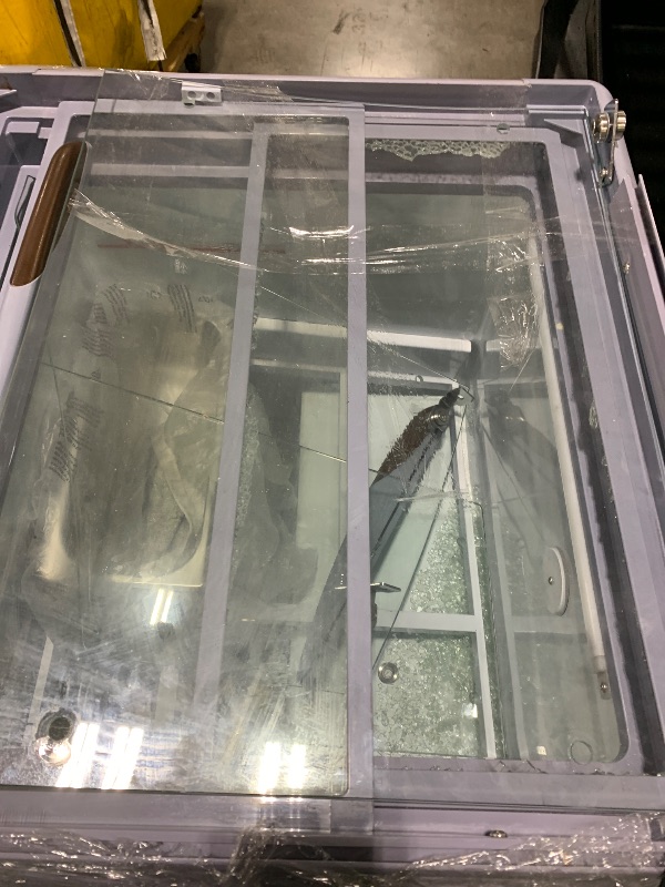 Photo 1 of  KoolMore - MCF-12C Commercial Ice Cream Freezer Display Case, Glass Top Chest Freezer with 4 Storage Baskets and Clear, Sliding Lid, Large 12.7 cu.ft Capacity, White 