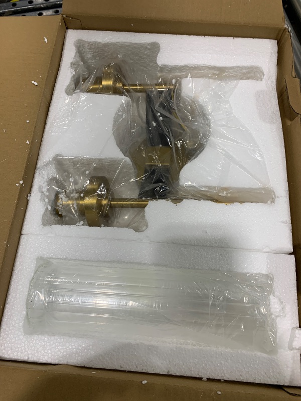 Photo 1 of Phansthy Antique Bronze 2 Lights Sconce Bathroom Vanity Lights with Dual 2.8” Cycinder Glass Light Shade