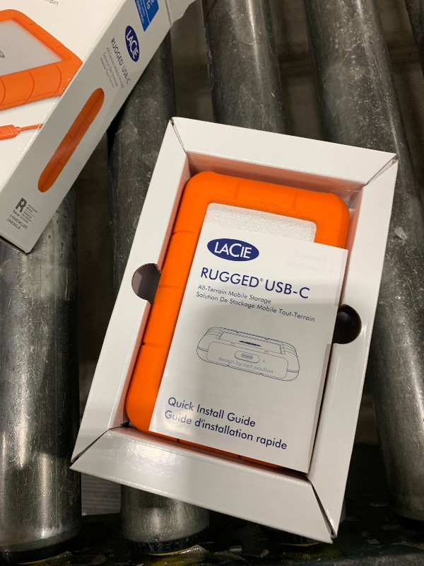 Photo 1 of LaCie Rugged USB-C, 5TB, Portable External Hard Drive, Drop, Shock, Dust, Rain Resistant, for Mac & PC (STFR5000800)
