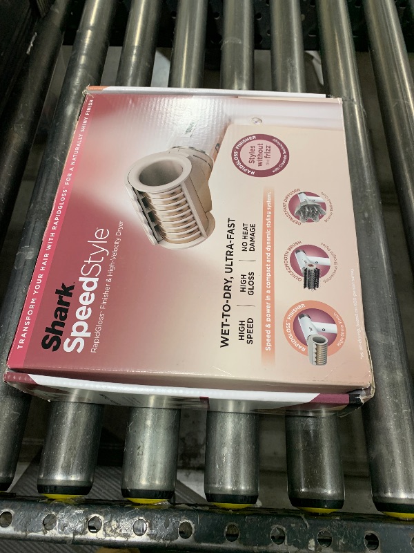 Photo 1 of Shark Hair Dryer SpeedStyle RapidGloss Finisher and High-Velocity, Ionic Hair Blow Dryer with IQ Speed Styling and Drying Suite, No Heat Damage, Best for Curly and Coily Hair, Silk, HD332