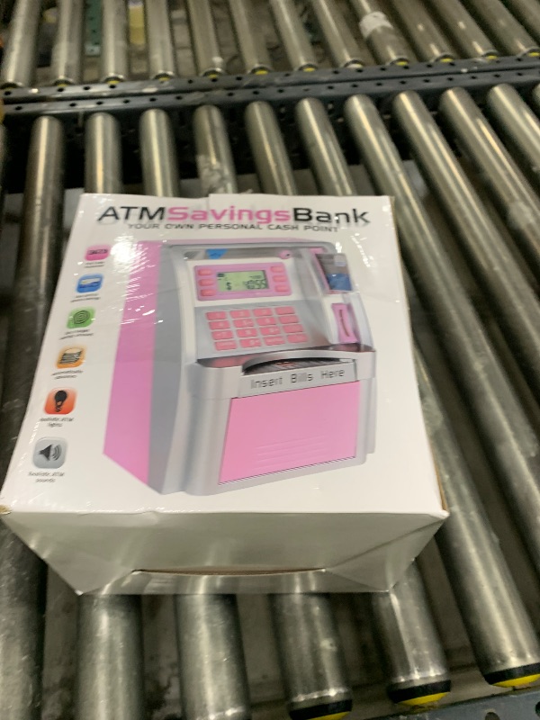 Photo 1 of 2023 Upgraded ATM Piggy Bank for Real Money ATM Savings Bank Machine for Kids Adults with Card Mini ATM Money Machine Coin Bill Feeder Educational Toy Christmas Birthday Gift(Silver/Black)