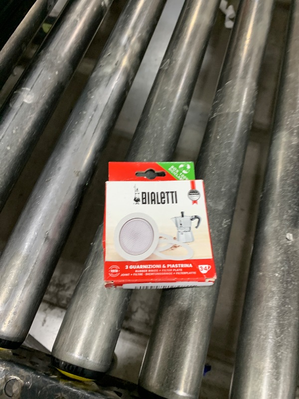 Photo 1 of Bialetti Spare Parts, Includes 3 Gaskets and 1 Plate, Compatible with Moka Express, Fiammetta, Break, Happy, Dama, Moka Melody, Alpina, Moka Timer and Rainbow (3/4 Cups)