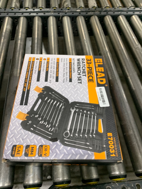 Photo 1 of ELEAD 33-Piece Combination Ratchet Wrench Set | CR-V Steel | SAE & Metric Sizes | 72-Tooth Gear Design | Organizer Carry Case | Ideal for Mechanics & DIY