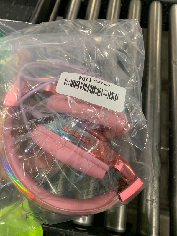 Photo 1 of QearFun Kids Bluetooth 5.3 Headphones, Wireless Metallic Gradient Headset, Lightweight Foldable On Ear Headphones with Aux Cord, Fast Charging, Built-in Mic, for School/Travel/Tablet/iPad