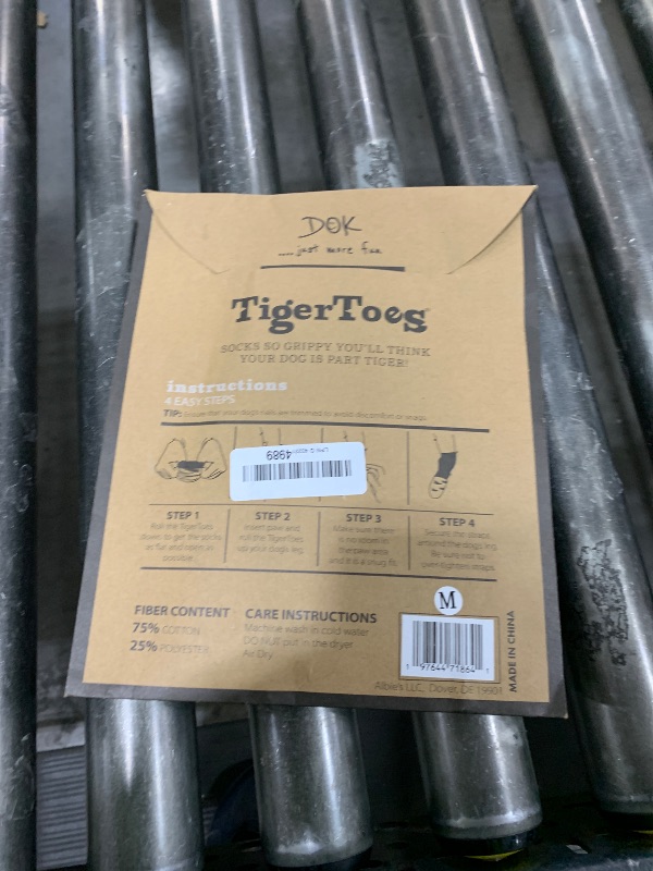 Photo 1 of DOK TigerToes Premium Non-Slip Dog Socks for Hardwood Floors - Extra-Thick Grip That Works Even When Twisted - Prevents Licking, Slipping, and Great for Dog Paw Protection (Sassy Pink, Medium)