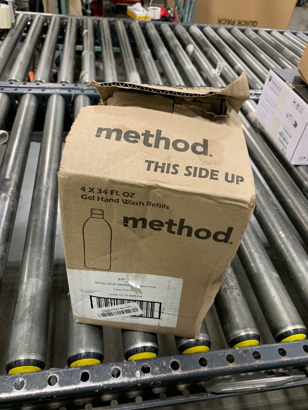 Photo 1 of Method Premium Gel Hand Wash Refill, Vetiver + Amber, Recyclable Bottles, Biodegradable Formula, 34 fl oz (Pack of 4) (Packaging May Vary)