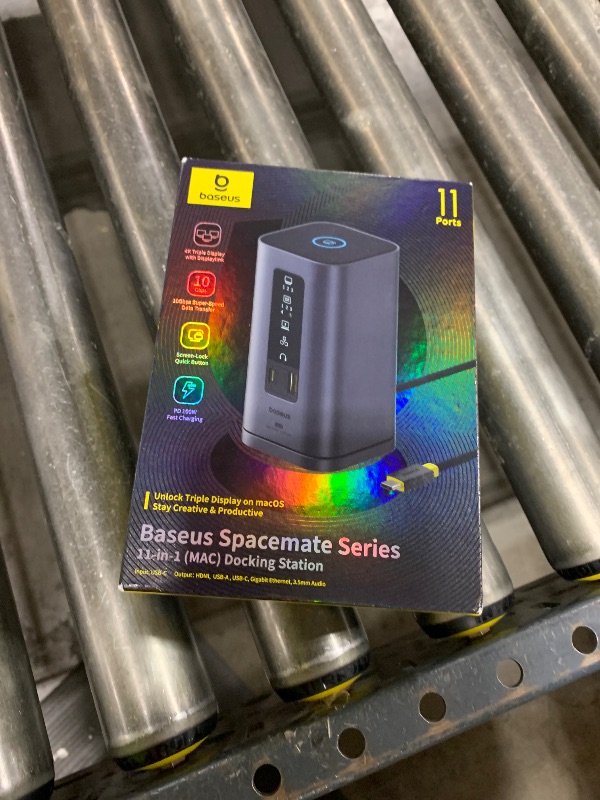 Photo 1 of Baseus Spacemate Series 11-in-1 Docking Station for Mac, 4K HDMI, USB-C, PD, RJ45, Audio, Space Grey
