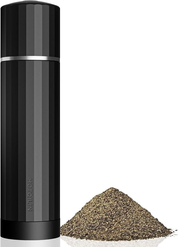 Photo 1 of Heavy Duty Metal Pepper Grinder, Professional Manual Pepper Grinder with Adjustable Coarseness, Pepper Mill with Magnetic Powder Chamber, Refillable Pepper Mill for Spices, High Output
