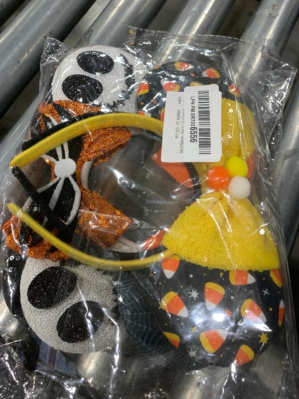 Photo 1 of WelyHM Halloween 4pcs Sequin Pumpkin Spider Ghost Cat Ear Headband Hair Accessories for Princess Cosplay Costume Party