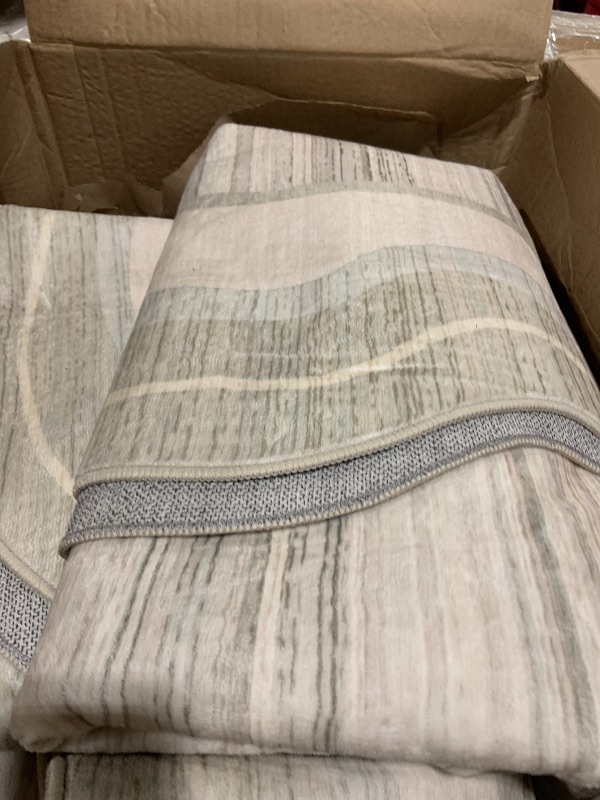 Photo 1 of Lahome Scalloped Modern Area Rugs 8x10 Large Rugs for Living Room,Non-Slip Dining Room Rugs for Under Table,Abstract Minimalist Soft Washable Low-Pile Throw Carpet for Bedroom Home Office(Beige,8x10)