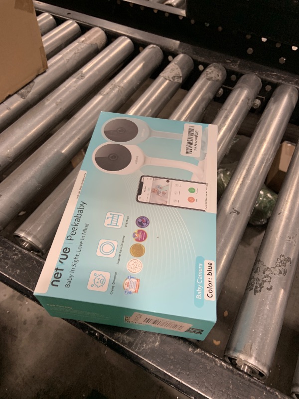Photo 1 of NETVUE Peekababy Baby Camera with Wireless Audio, Adjustable Crib Mount Monitor, Works via 2.4GHz Wi-Fi for Wide Coverage & Stable Connection, Smart App, Two-Way Talk (Blue)