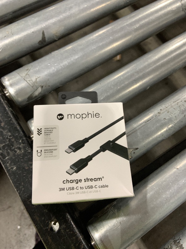 Photo 1 of Mophie Charge Stream USB-C to USB-C 3m/10ft Cable - 60W Power Delivery, Enduraflex Silicone, Ultra-Durable Braided Design for Everyday Use
