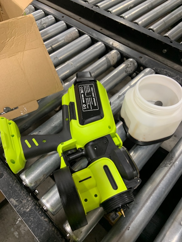 Photo 1 of Paint Sprayer Cordless Compatible for Ryobi 18V Battery, 70000PRM Electric Paint Sprayer for Furniture Fence Cabinets Wall Deck House Painting, AUTO Spraying, 1200ml Container & 4 Nozzles (No Battery)