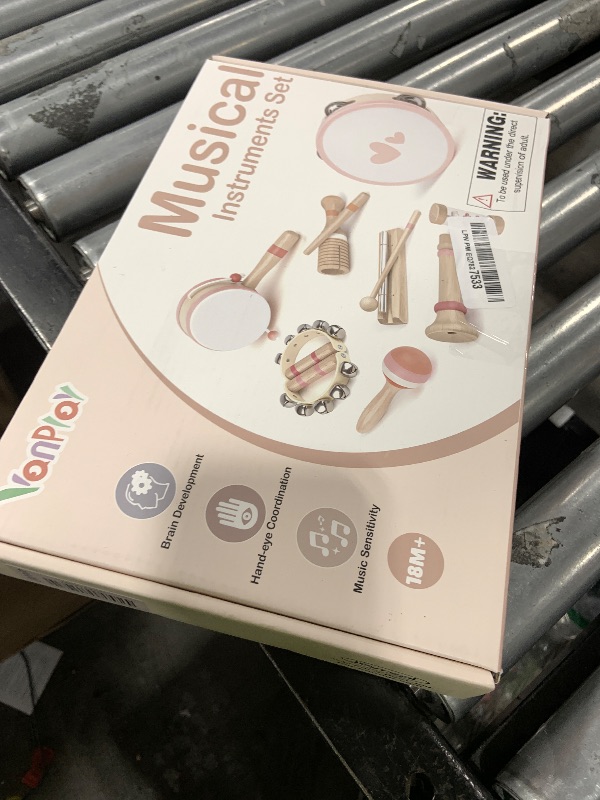 Photo 1 of Musical Toys for 2 3 Year Old Girl Birthday Gifts, Wooden Montessori Toys for 2 Year Old, 8 in 1 Musical Instruments for Toddlers with Drum/Hand Bells/Flute/Maracas, Preschool Toys for Baby 18+ Months